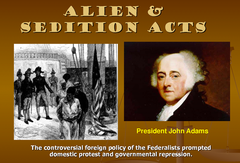 Image result for Aliens and sedition act 1798