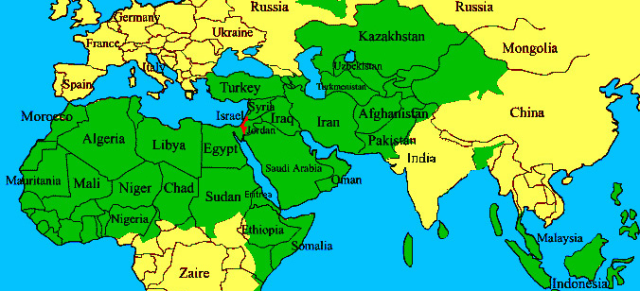 Israel surrounded by Islamic theocracies